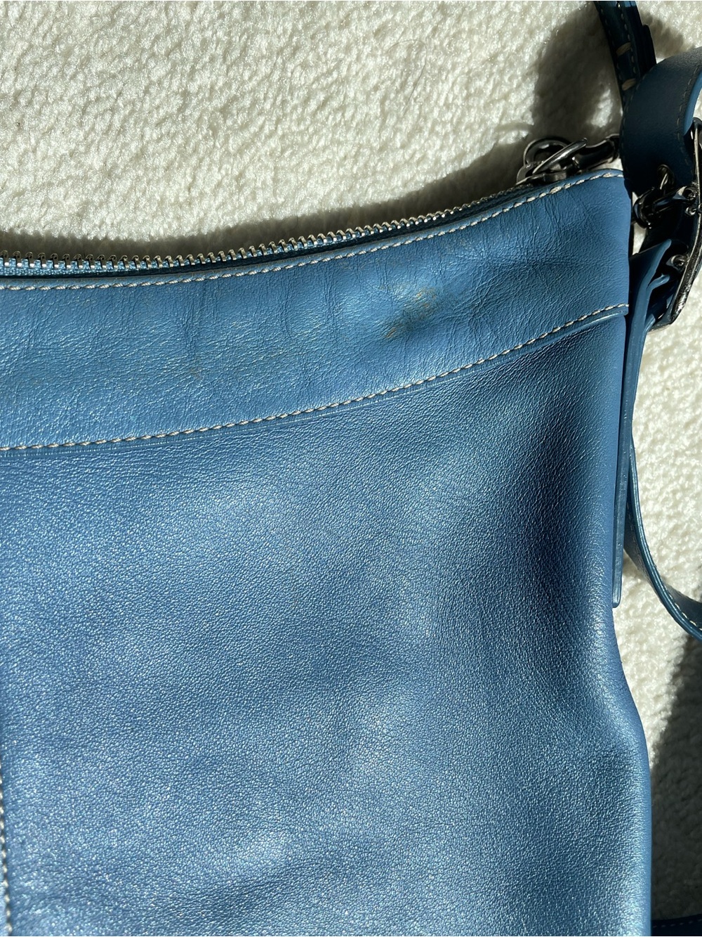Coach Blue Leather Shoulder Bag - Picture 4 of 4